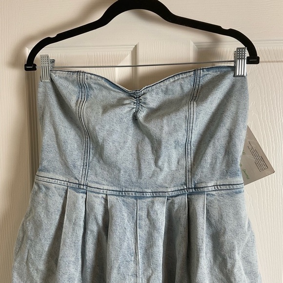 Good American Strapless Light Blue Denim Women’s romper size 2 - Picture 4 of 12